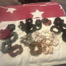 25 Multicolor Fabric Women's Scrunchies Hair Assorted Colors