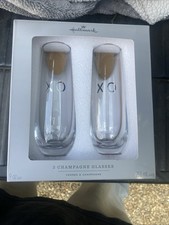 Champagne Hallmark Stemless Glasses Gift Set XO XO Brand New In Box