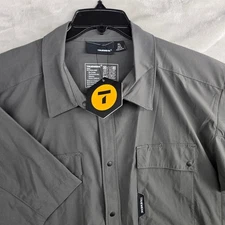 TRUEWERK Mens Cloud Shirt Gray XL Button Up Workwear Performance Polyester NEW