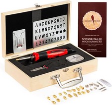 43PC Wood Burning Kit Pyrography Pen Set with 36 Tips Wood Storage Case Gift