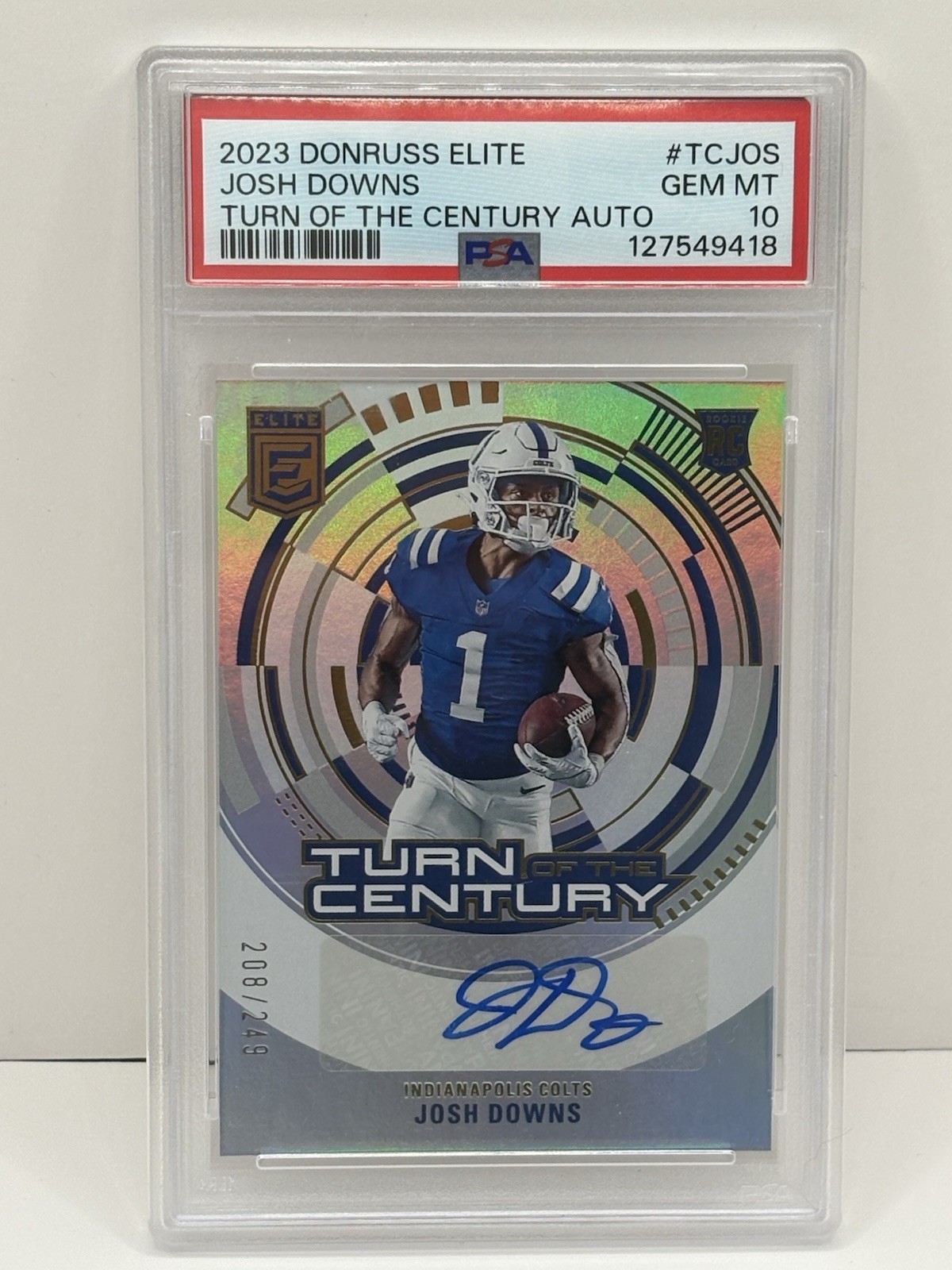 Josh Downs Panini Donruss Elite Turn of the Century Autograph #TCJOS Base