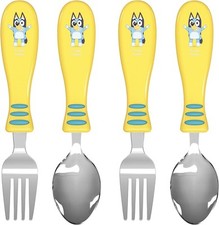 Zak Designs Bluey Kid Flatware Fun Character Art on Both Utensils, Non