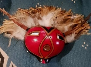 **AWESOME NATIVE AMERICAN NAVAJO MINIATURE GOURD MASK ART COA VERY NICE!*