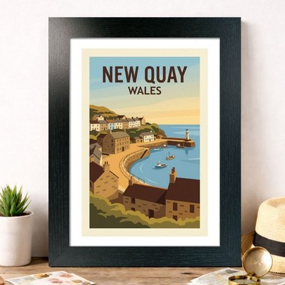 New Quay, Wales Reise Poster Giclée Kunstdruck 385-1