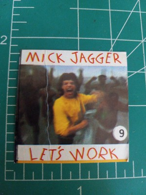 1987 SUPER MUSIC RITMO GUAI STICKER CARD MICK JAGGER LET'S WORK ROLLING STONES