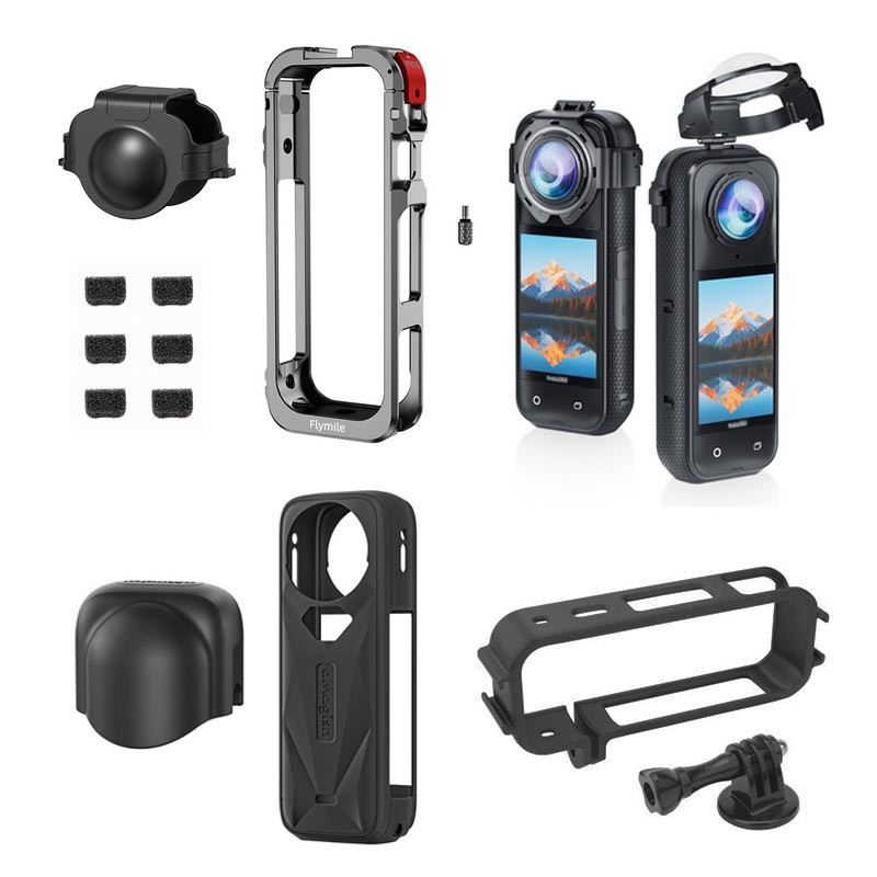 Accessories for Insta360 X5 Camera Lens Case Cover Adapter Tripod Protector Cage