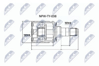 NTY Gelenksatz Antriebswelle NPW-TY-038 FüR Lexus Toyota UZJ100 Land Cruiser 100