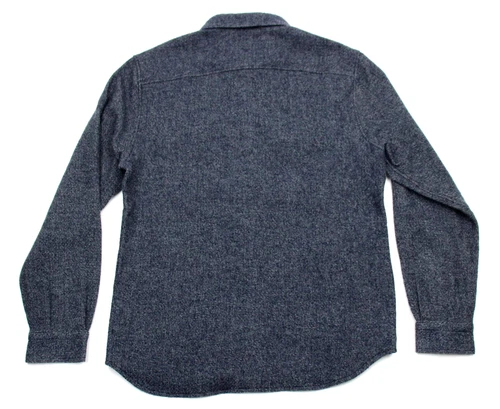 Bloomingdales Wool Overshirt Jacket Mens M Deep Blue Button Front Men's Store image 2