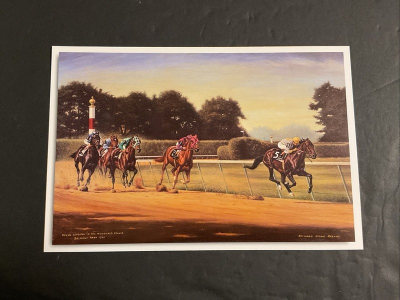 KELSO  Photo Oil Painting 9” X 7” Horse Racing 1961 WOODWARD STAKES BELMONT PARK