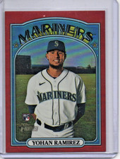 2021 Topps Heritage High Number Yohan Ramirez RC CHROME RED REFRACTOR #265/372