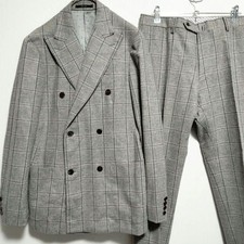 Double Breasted Suit Setup Polka Dot Windowpane Check Classic Tailored Look