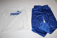 PUMA Kids 2 Piece Set Size M 10/12 T Shirt Joggers Blue / White