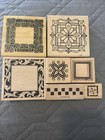 Lot Of 7 Decorative Rubber Stamps. Borders, Frame Design And Design
