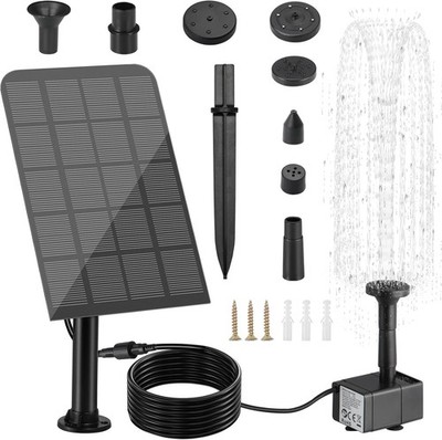 Solar Springbrunnen, 2.5W Solar Teichpumpe, Garten Wasserpumpe mit 3,25M Kabel