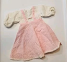 VINTAGE VOGUE DOLL CLOTHES PINK & WHITE DRESS FITS 14 TO 16 INCH DOLL