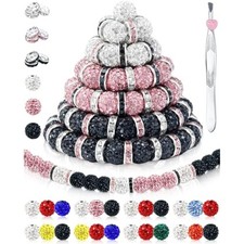 180pcs 10mm rhinestone beads for jewelry making   sparkly round cryst