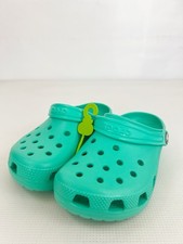 Crocs Classic Clog K Kids J1 Lagoon Teal Slip On Sandals 206991-3WM New READ