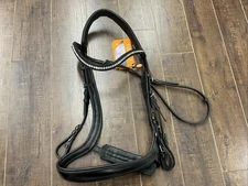 Schockemohle Equitus Gamma Dressage Bridle Black/Silver Full Size.
