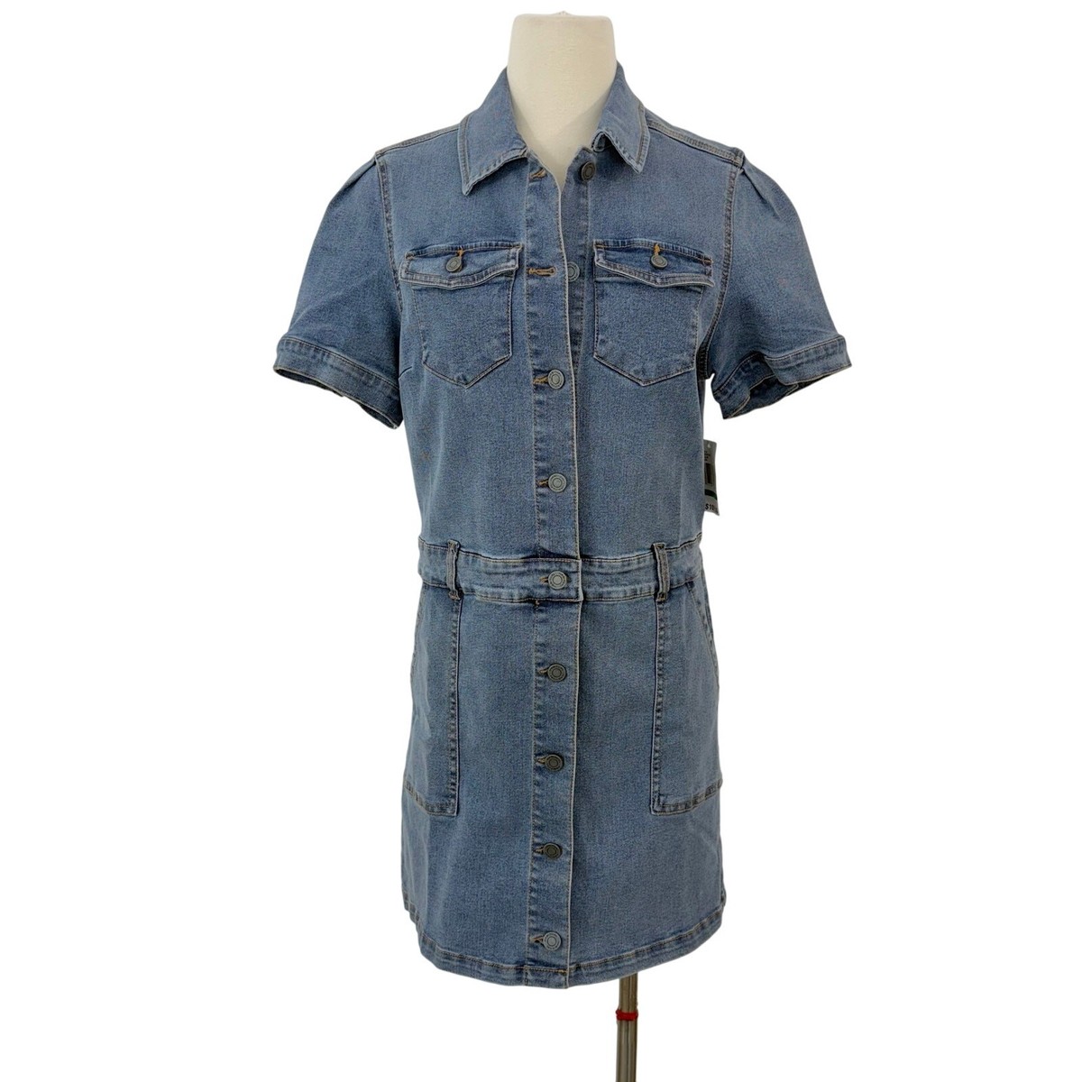 Habitual Denim Utility Shirt Mini Dress in Lagoon L NWT | eBay