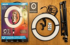 Bower Content Creation 12" foldable ring light adjustable light stand w/ remote