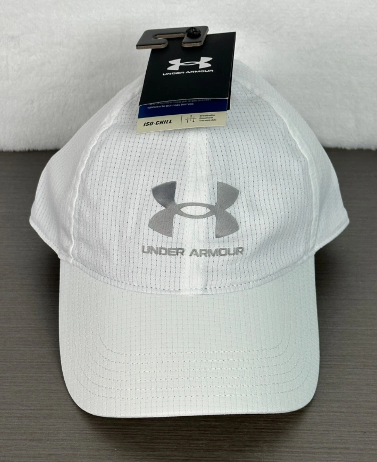 Under Armour Men's White Baseball Cap /Hat Adjustable Strap ISO-Chill OSFM NWT