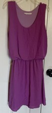 Peaches Cream Sleeveless Chiffon Solid Purple Dress M L See Measurements No Tag