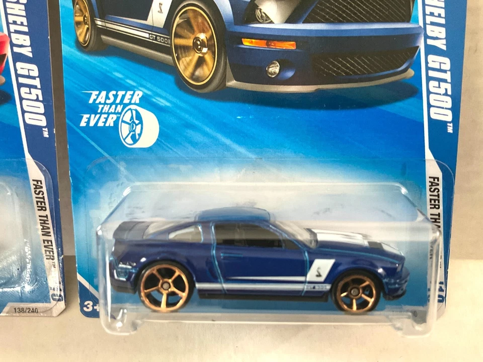 Hot Wheels MÁS RÁPIDO QUE NUNCA - 07 Ford Shelby GT500 ¡Lote! #138 2010 rojo y azul Foto 3 de 4
