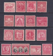 US 629//717 MNH 1926-1932 2¢ Reds Scv 17.00 VF-XF