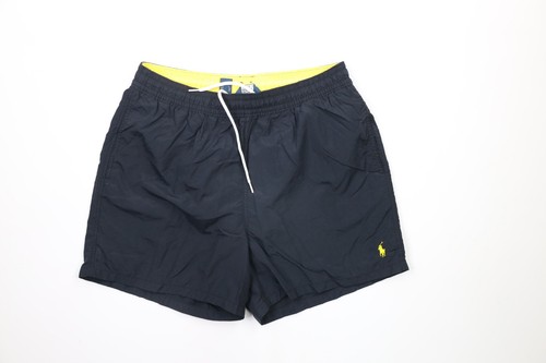 Vintage Ralph Lauren Mens Large Faded Lined Above Knee Shorts Swim Trunks Black