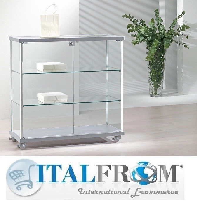 Glass Display h92x39x93 Cabinet Low Counter Shop Bakery Store Furniture Italfrom