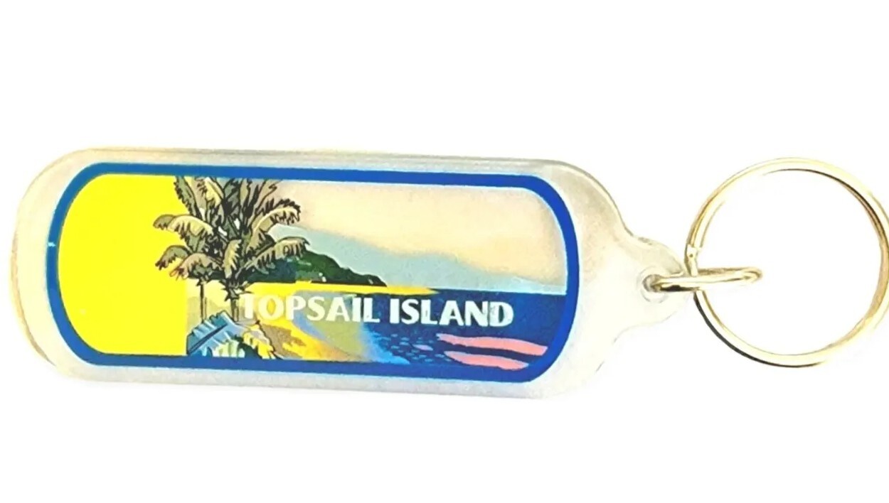 Topsail Island Keychain North Carolina Beach Town Souvenir Plastic