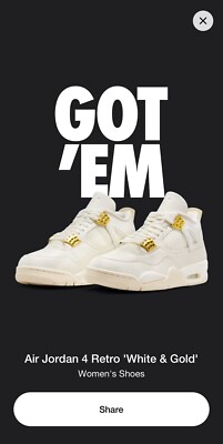 Jordan 4 White And Gold / Metallic Gold-Brand New UK 9.5 | eBay UK