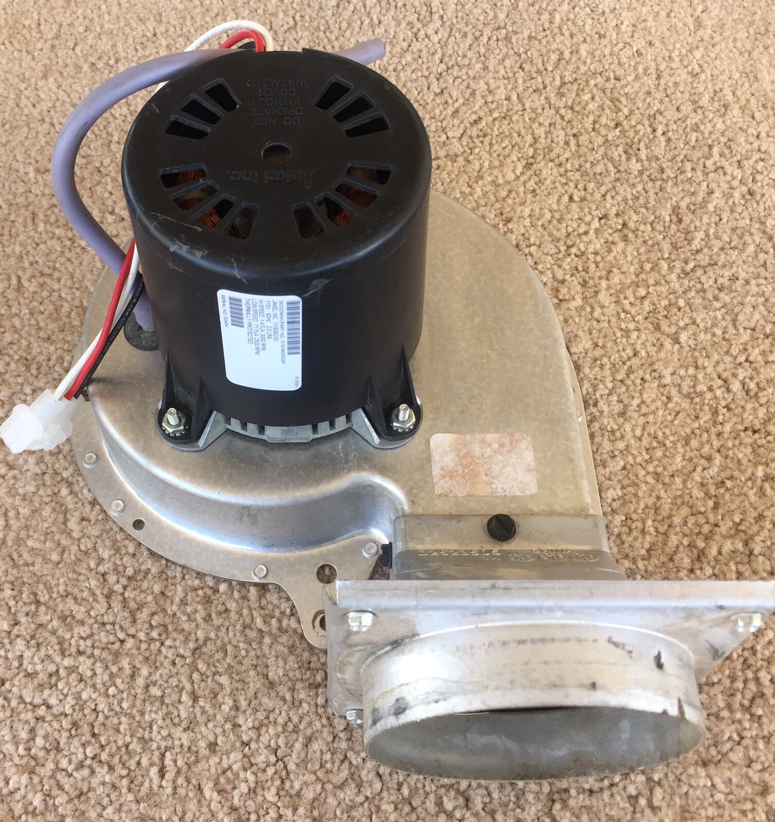 Goodman Jakel Exhaust Fan Inducer Blower 115V 2 Speed 031M00003P 119392