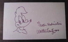 ORIGINAL HAND DRAWING  WOODY WOODPECKER.  SIGNED BY WALTER LANTZ. ORIGINAL COVER