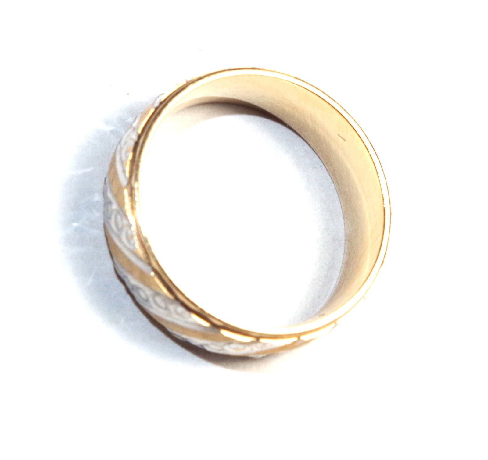 Quality Solid Yellow Gold 10K Thick Two-Tone Diam… - image 5