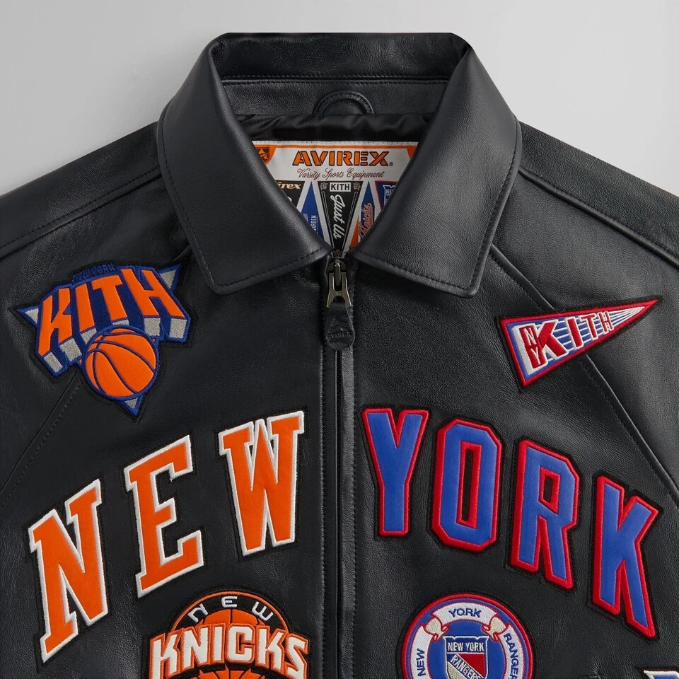 ジャケット・アウター NBAxWDS Leather Melton Jacket (KNICKS) ジャケット・アウター NBAxWDS Leather Melton Jacket (KNICKS