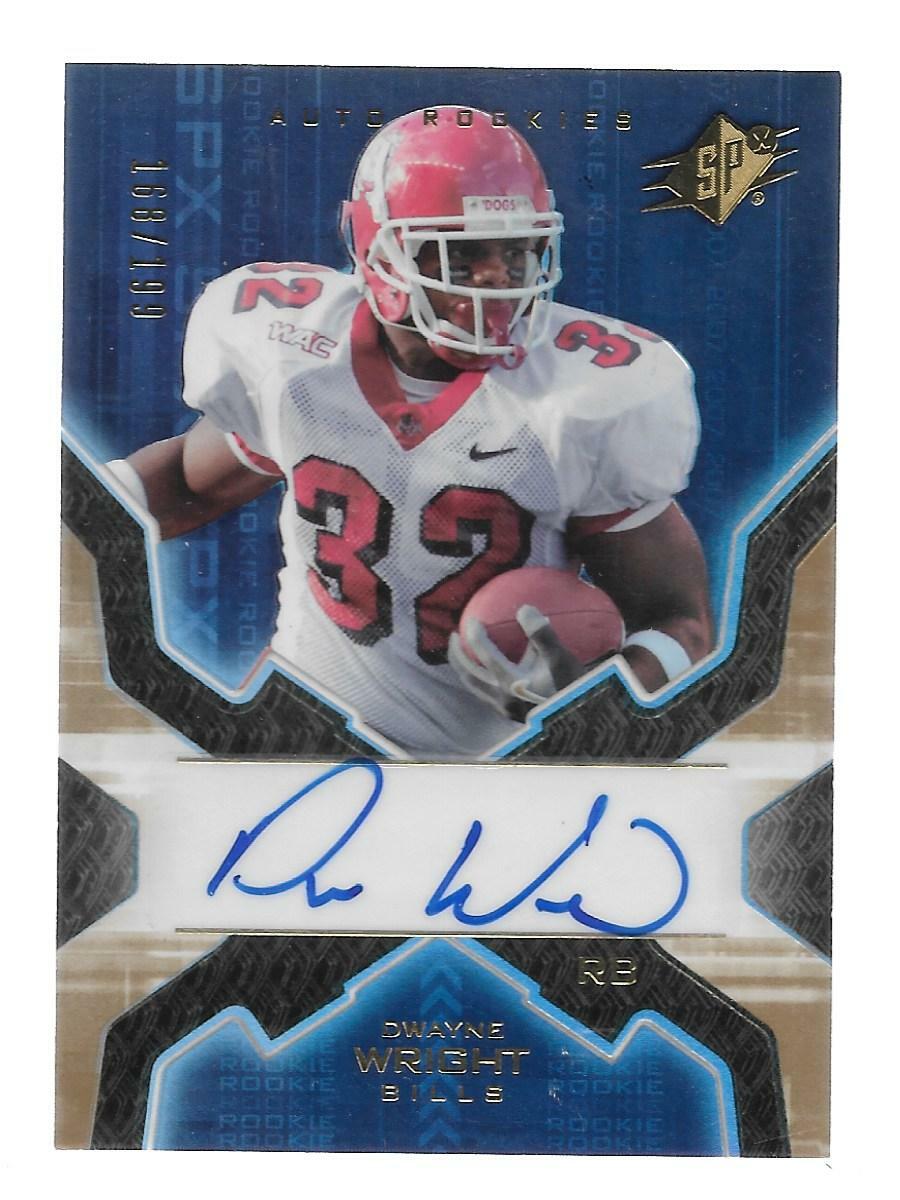 2007 SPx Gold Rookies #173 Dwayne Wright /199 RC Auto Buffalo Bills 