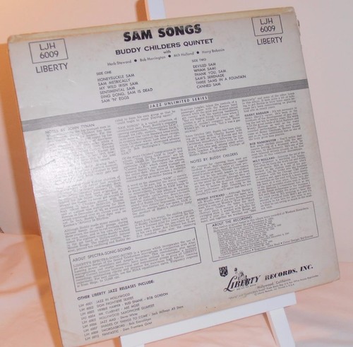 Buddy Childers Quintet...Sam Songs...Liberty Records,1955...LJH6009 - Picture 2 of 4