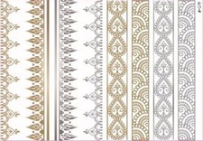 Temporary Flash Disposable Tattoo Classic Gold Silver 8-teilig Armband Chain New