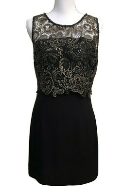 Forever 21 Dressy Dress, Medium, Black & Gold Sleeveless Above Knee  Straight | eBay