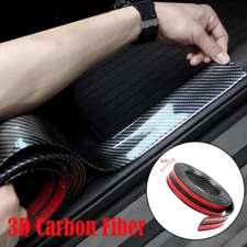 Car Door Sill Edge Guard Carbon Fiber Rubber Strip Protector Accessories 1M*3CM