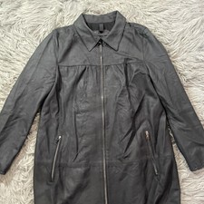 Werner Christ Getman Leather Jacket Black Long Sz 38 Us 8 Soft Lambskin