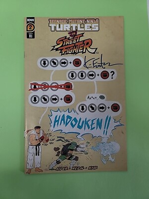 TMNT VS STREET FIGHTER 2 COVER E 1:100 JUNI BA VIRGIN VARIANT Signed COA Eastman