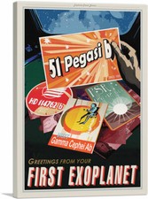 ARTCANVAS 51 Pegasi b - First Exoplanet NASA Poster Canvas Art Print