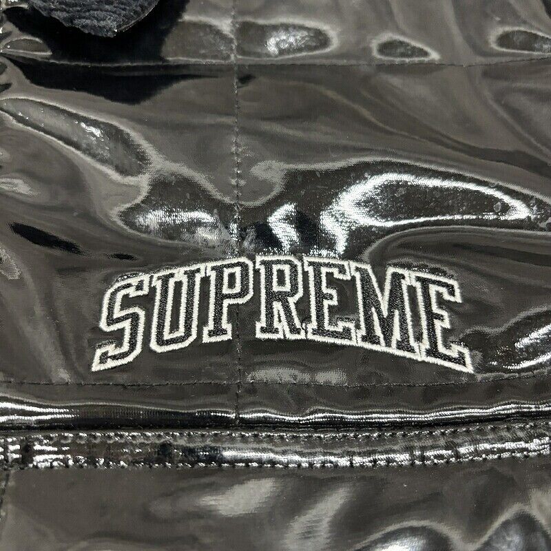 Supreme 18SS Quilted Patent Vinyl Work Jacket Black Size S Supreme 18SS Quilted Patent Vinyl Work Jacket Black Size S