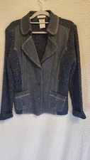 French Dressing Denim/Knit Jacket Vintage  Med