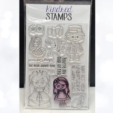 Kindred Stamps TEA FRIENDS Alice In Wonderland Mad Hatter Disney Rubber Stamps
