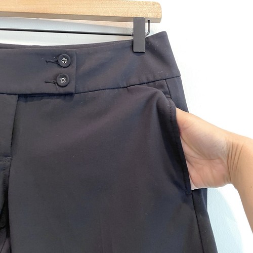 CAbi Women's 4 Bermuda Mid Rise Stretch Blend Dress Shorts Black - Picture 2 of 10