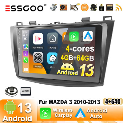 Für Mazda 3 BL 2010-2013 Autoradio CarPlay Android 13 4+64G GPS SAT NAV RDS WiFi