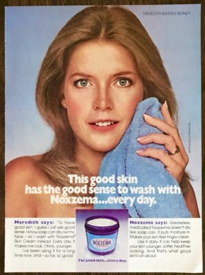 1980 Noxzema Skin Cream PRINT AD Actress Meredith Baxter Birney